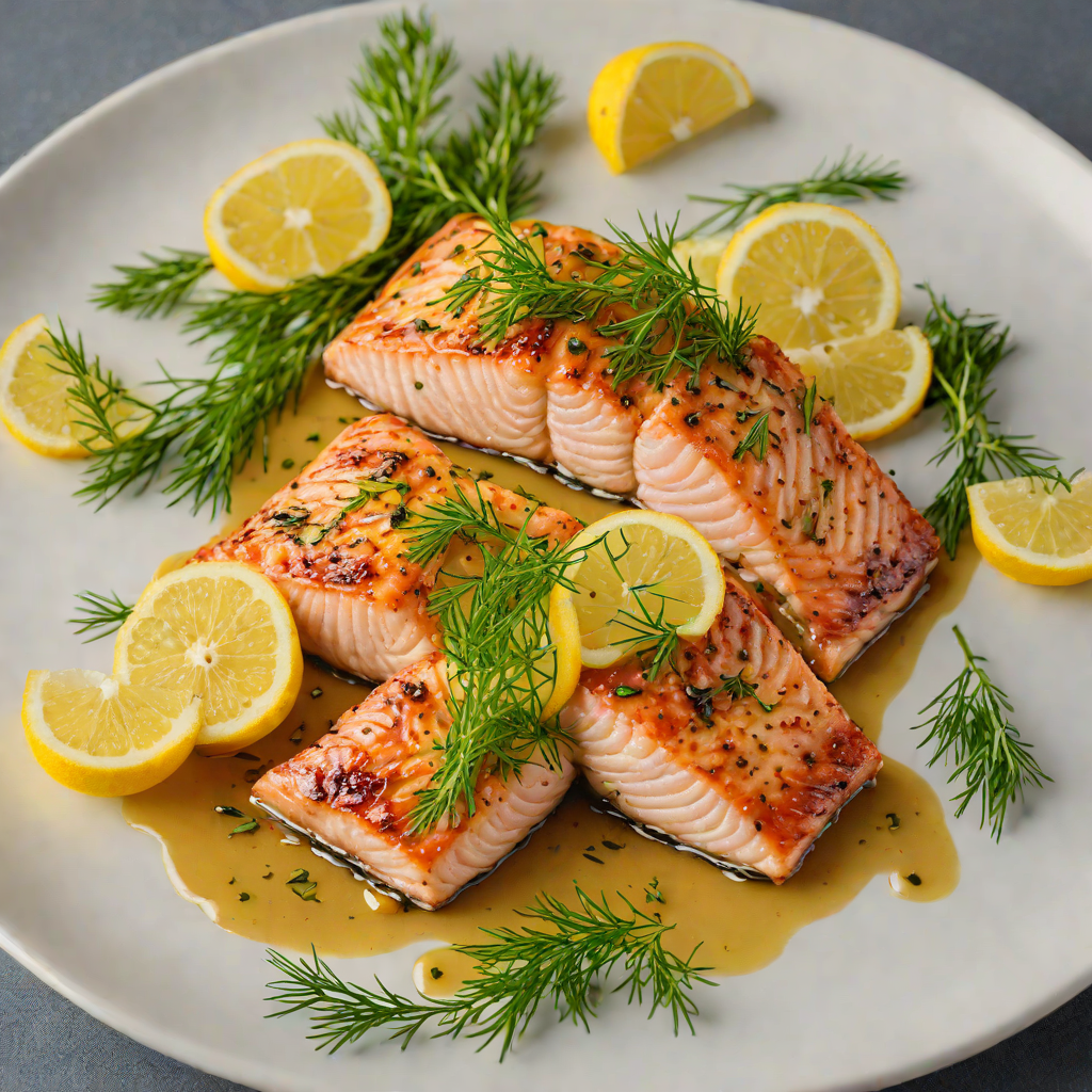 Baked Lemon-Honey Glazed Salmon with Dill