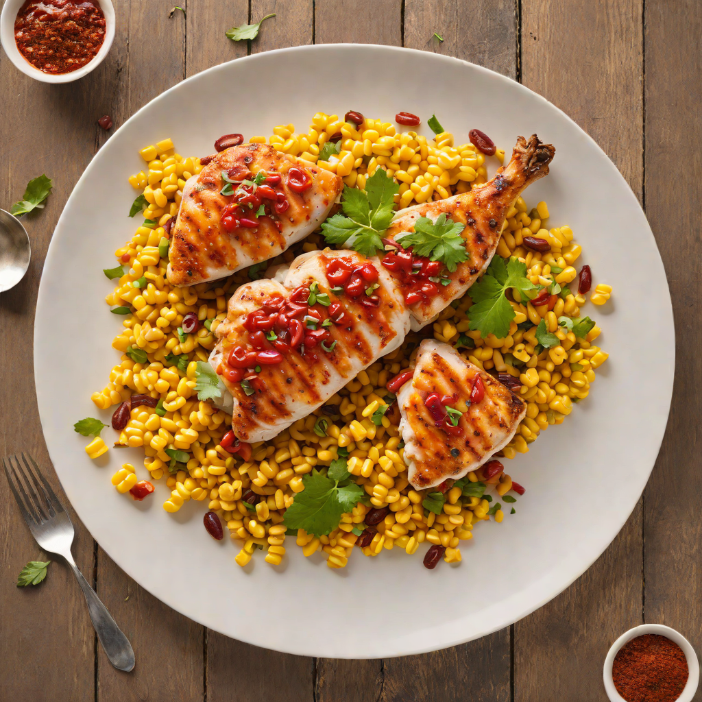 Pan-Seared Chicken with Texan Chili Spice and Roasted Corn