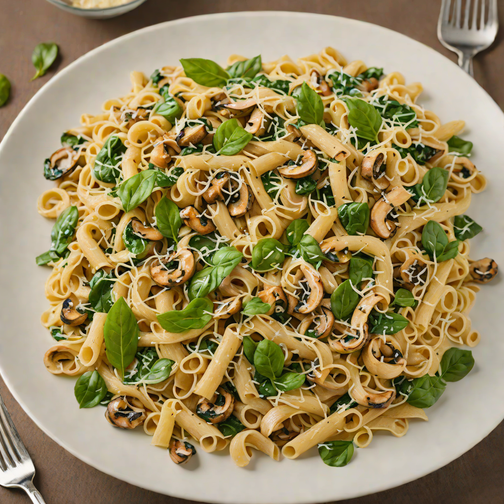 Popular-Inspired Creamy Mushroom and Spinach Pasta
