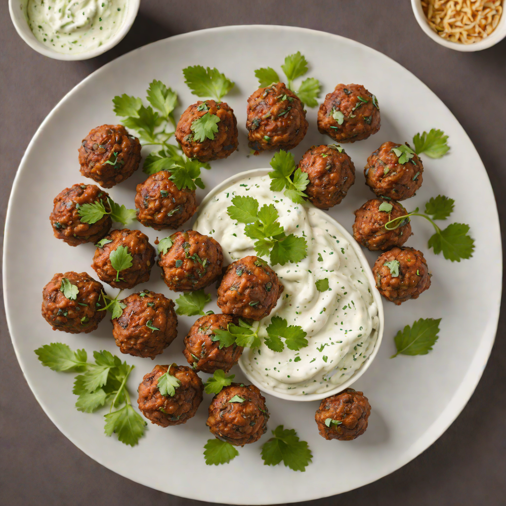 Cumin-Spiced Lamb Meatballs with Cilantro Yogurt Dip