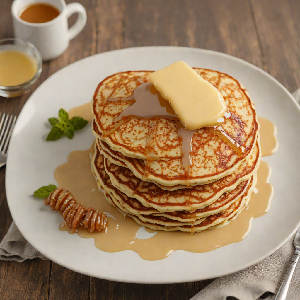 Glinda-Inspired Buttermilk Pancakes with Honey Butter Drizzle