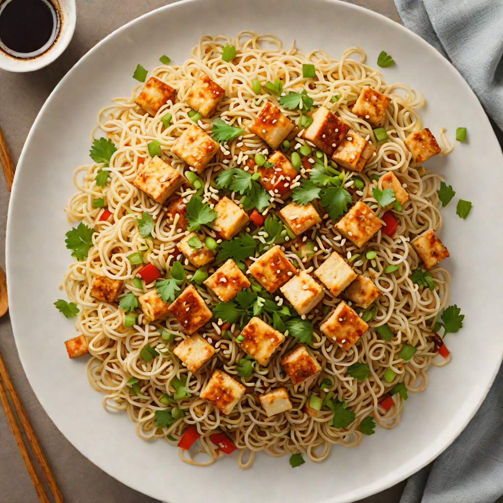 Stir-Fried Rice Noodles with Tofu and Garlic Soy Sauce