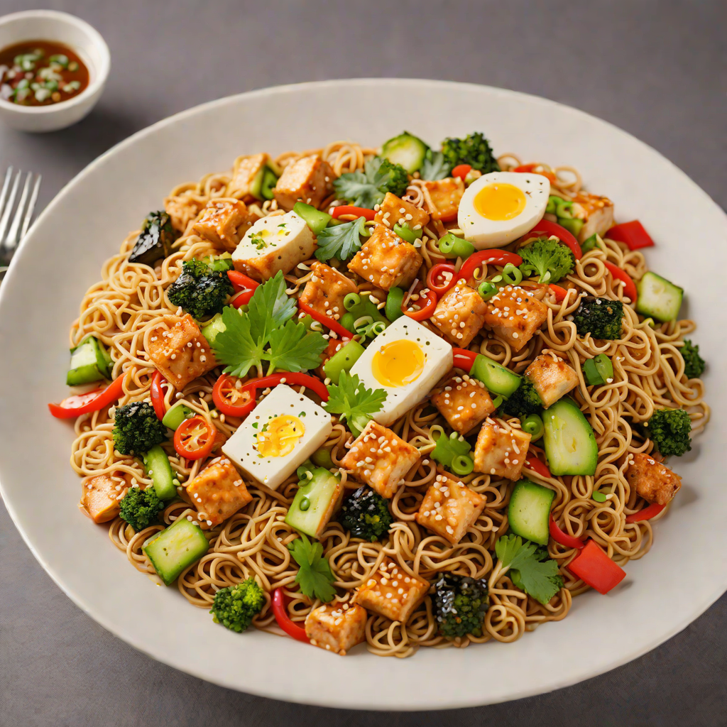Spicy Ramen Stir-Fry with Tofu and Vegetables