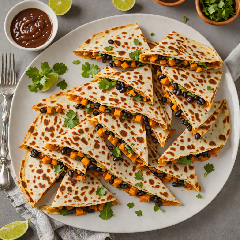 Oven-Roasted Sweet Potato and Black Bean Quesadillas