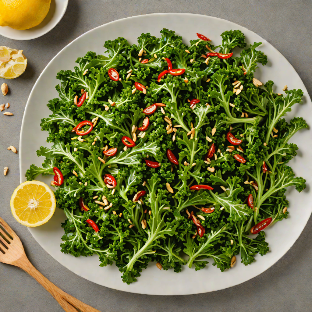 Garlic-Sesame Stir-Fried Kale with Chili and Lemon