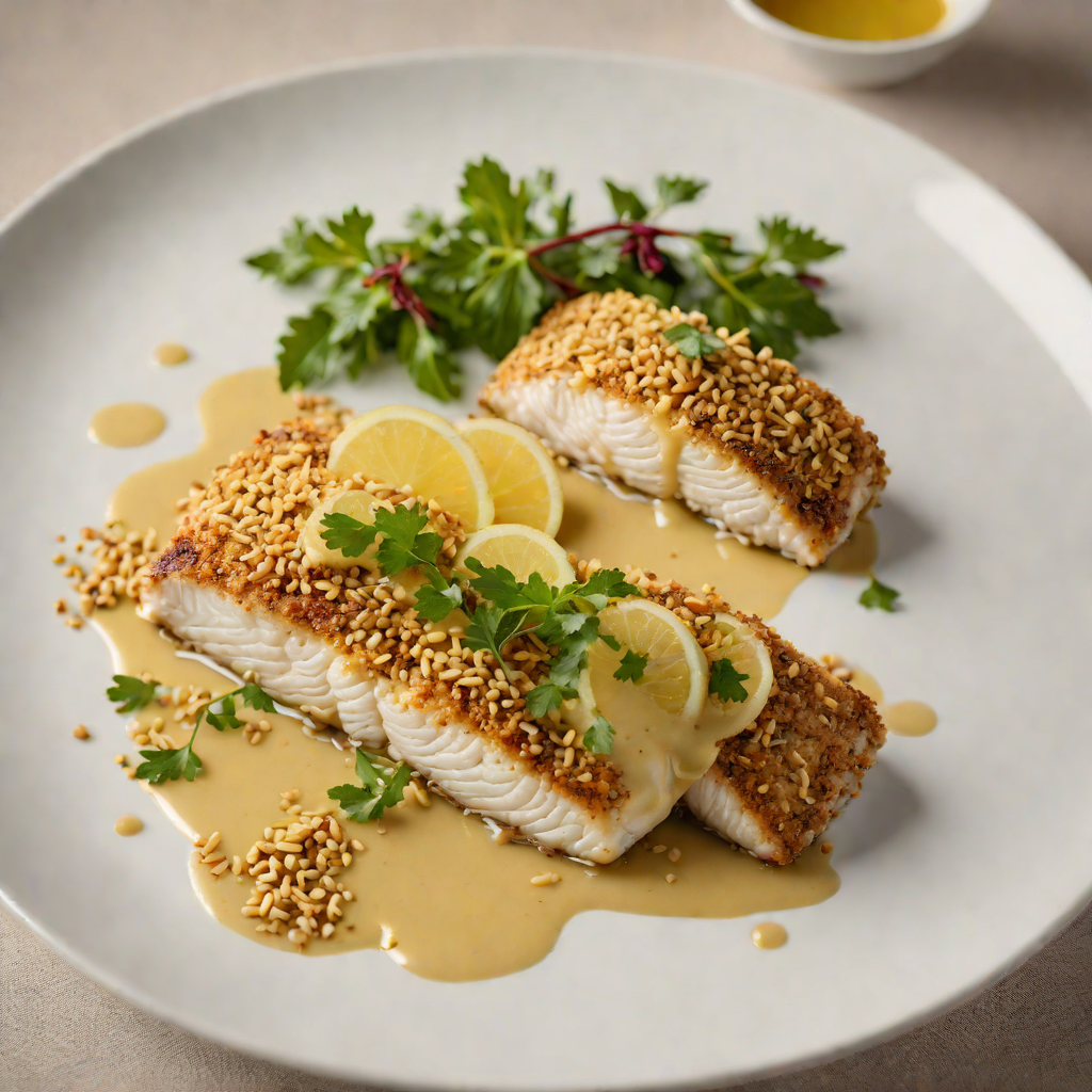 Macadamia Nut-Crusted Barramundi with Lemon Myrtle Sauce