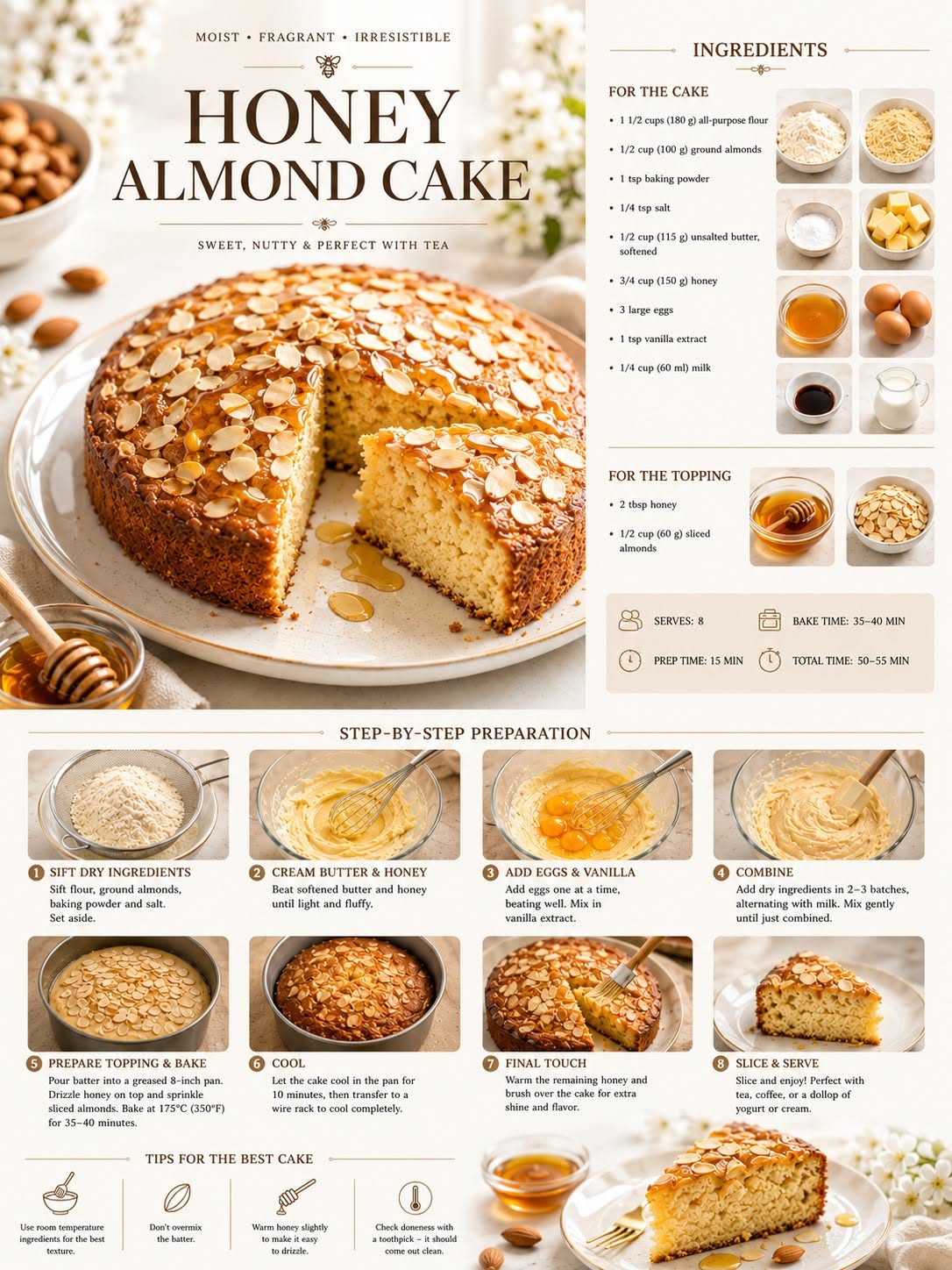 Olive Oil and Honey Almond Cake