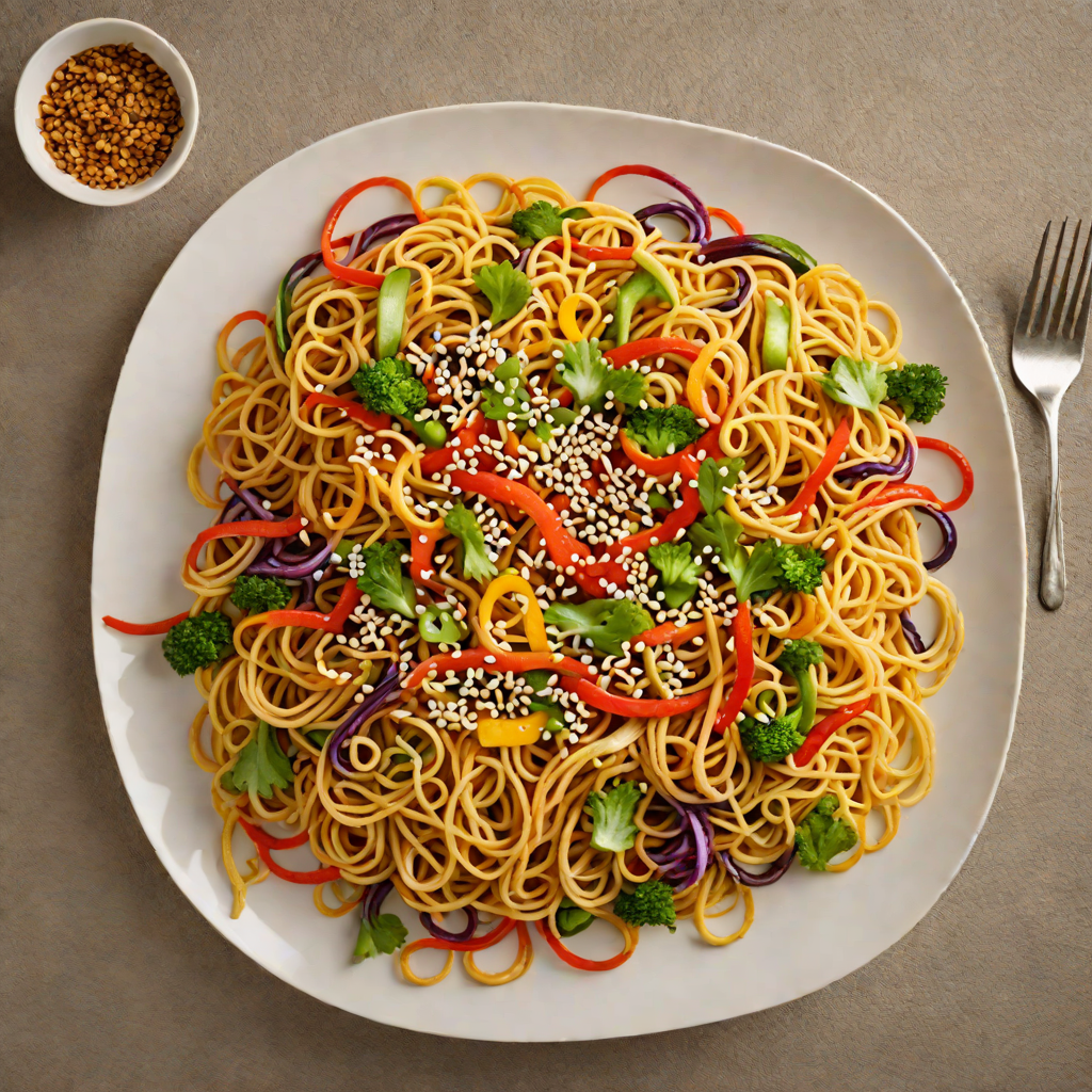 Stir-Fried Colorful Veggie Noodles with Sesame Soy Sauce
