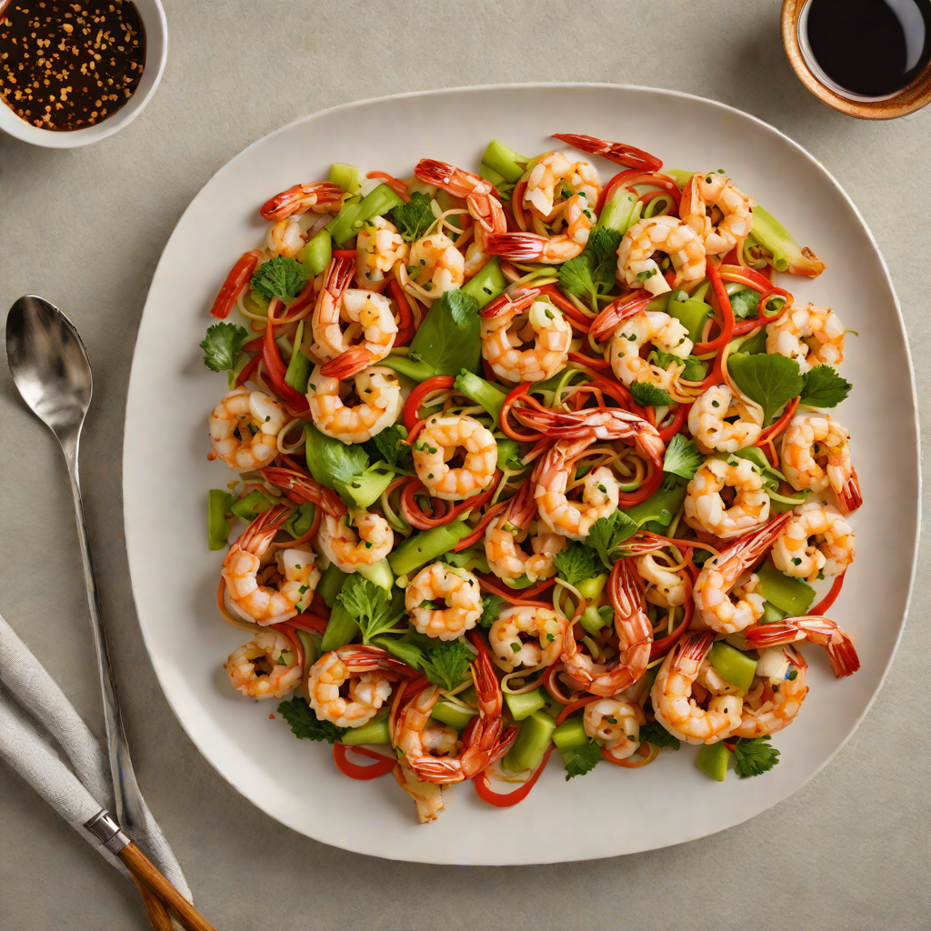 Shrimp Stir-Fry with Garlic and Ginger in Soy Sauce