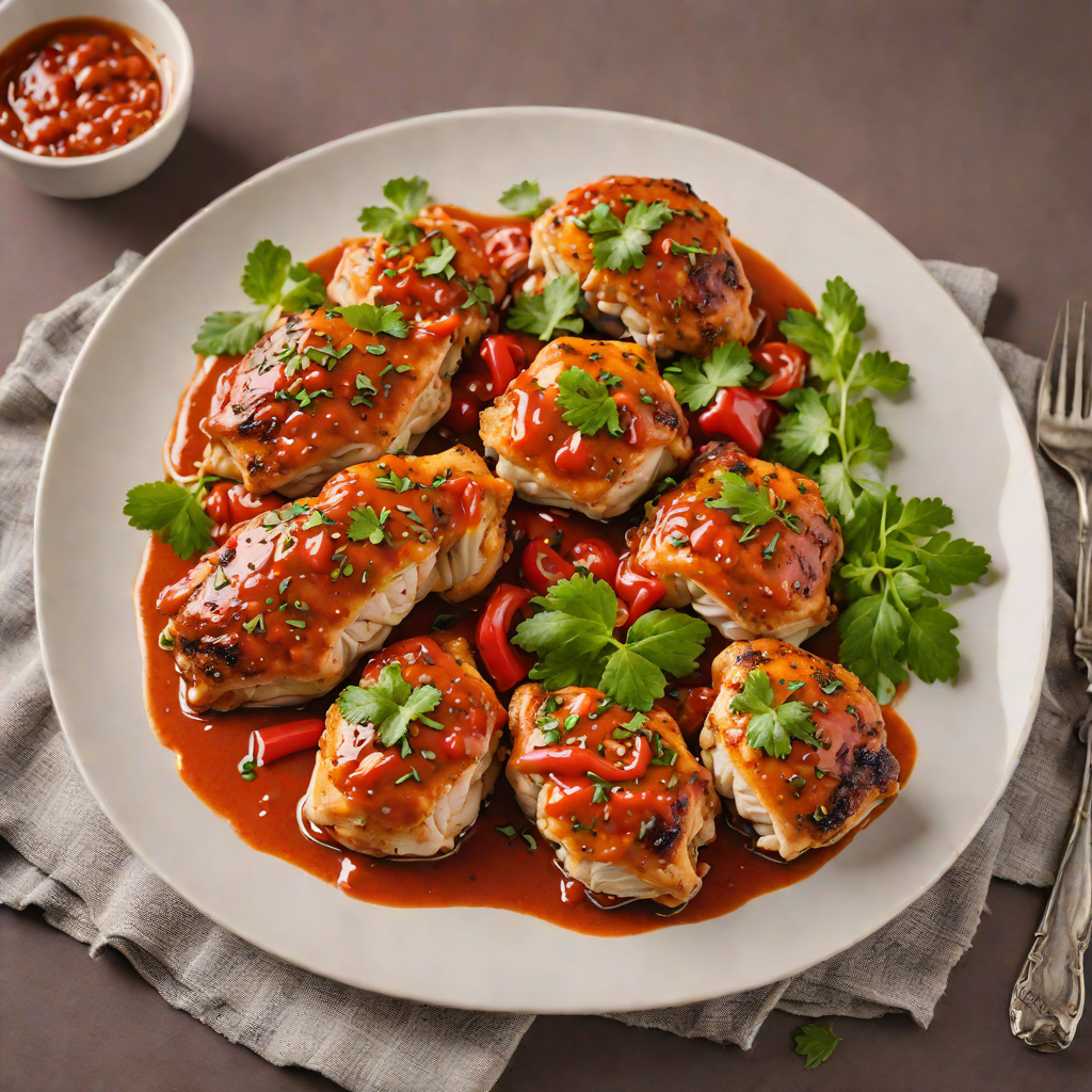 Pan-Seared Chicken Thighs with Smoky Red Pepper Sauce