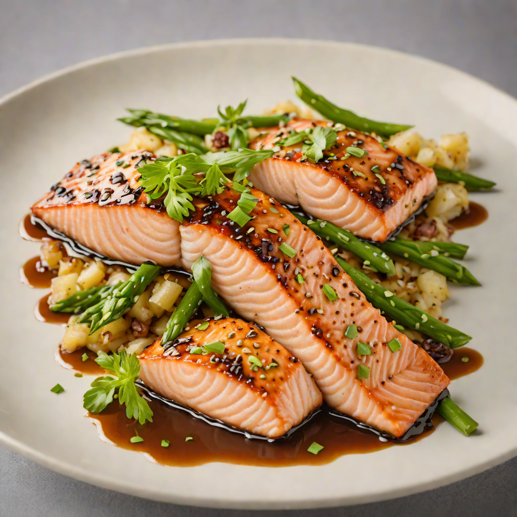 Pan-Roasted Salmon with Ginger-Soy Glaze and Scallion