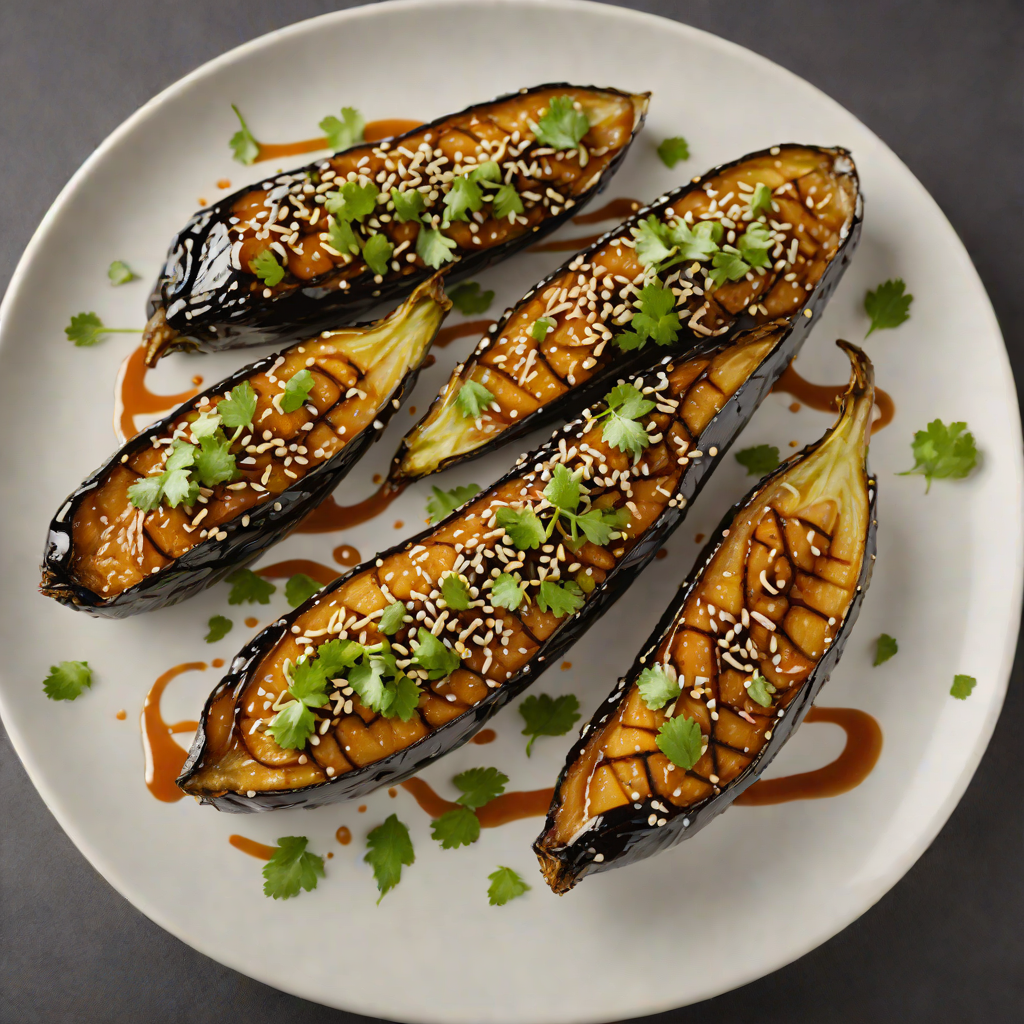 Baked Miso-Glazed Eggplant with Sesame Scallion Drizzle