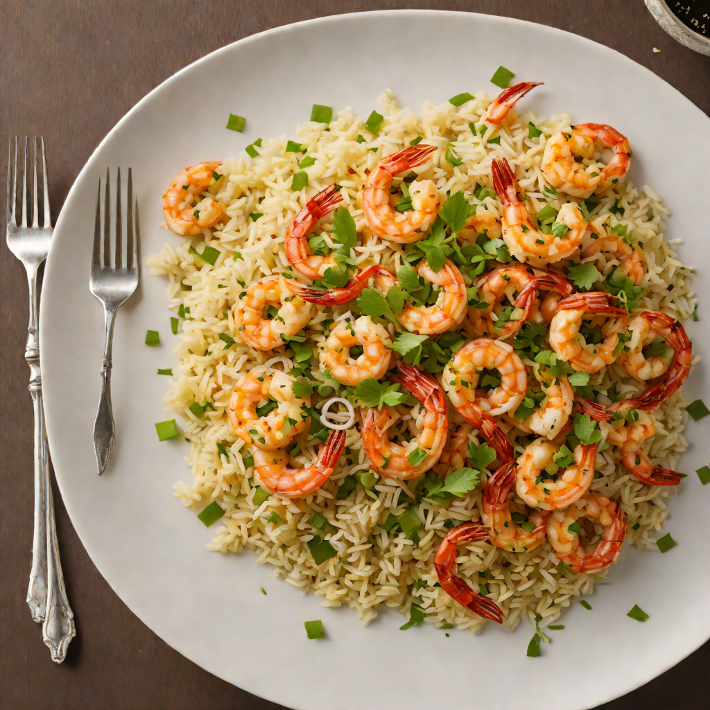 Sautéed Garlic Ginger Shrimp over Cauliflower Rice