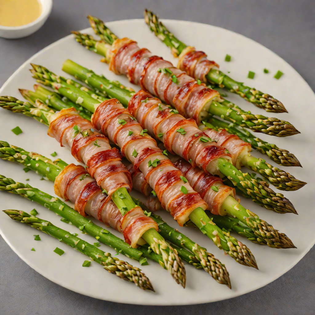 Bacon-Wrapped Asparagus with Garlic Butter Drizzle