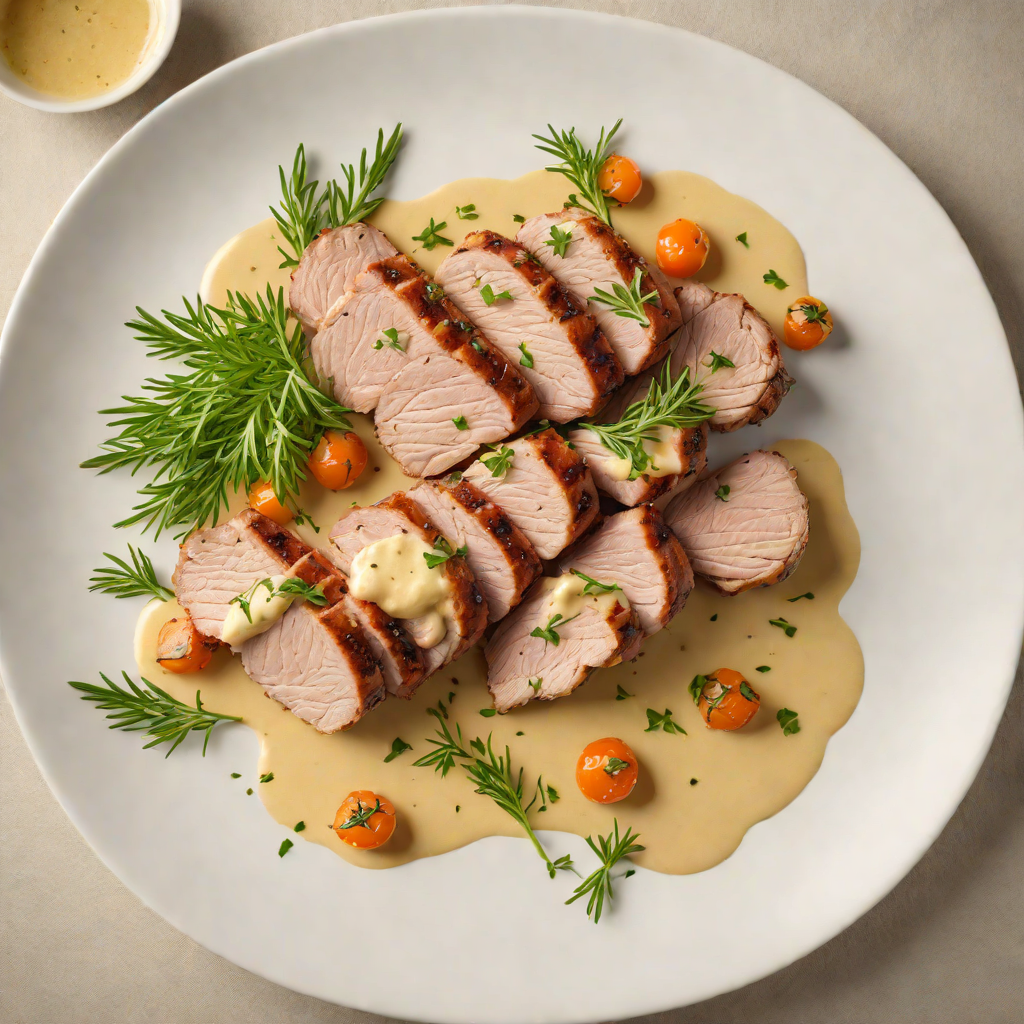Herb-Roasted Pork Tenderloin with Mustard Cream Sauce