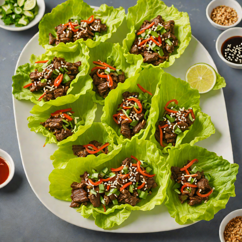 Sticky Korean-Style Beef Bulgogi Lettuce Wraps