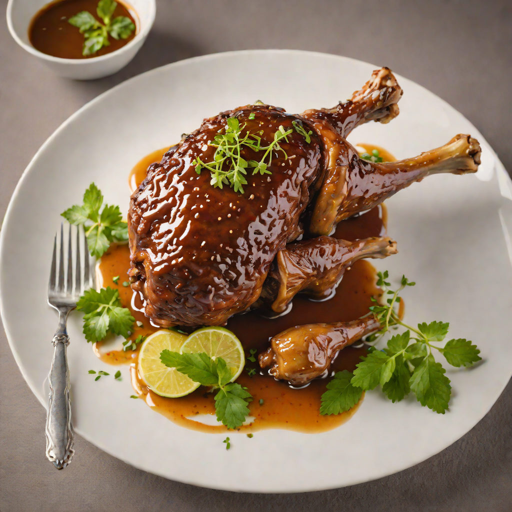 Slow-Cooked Lamb Shank with Finger Lime Glaze