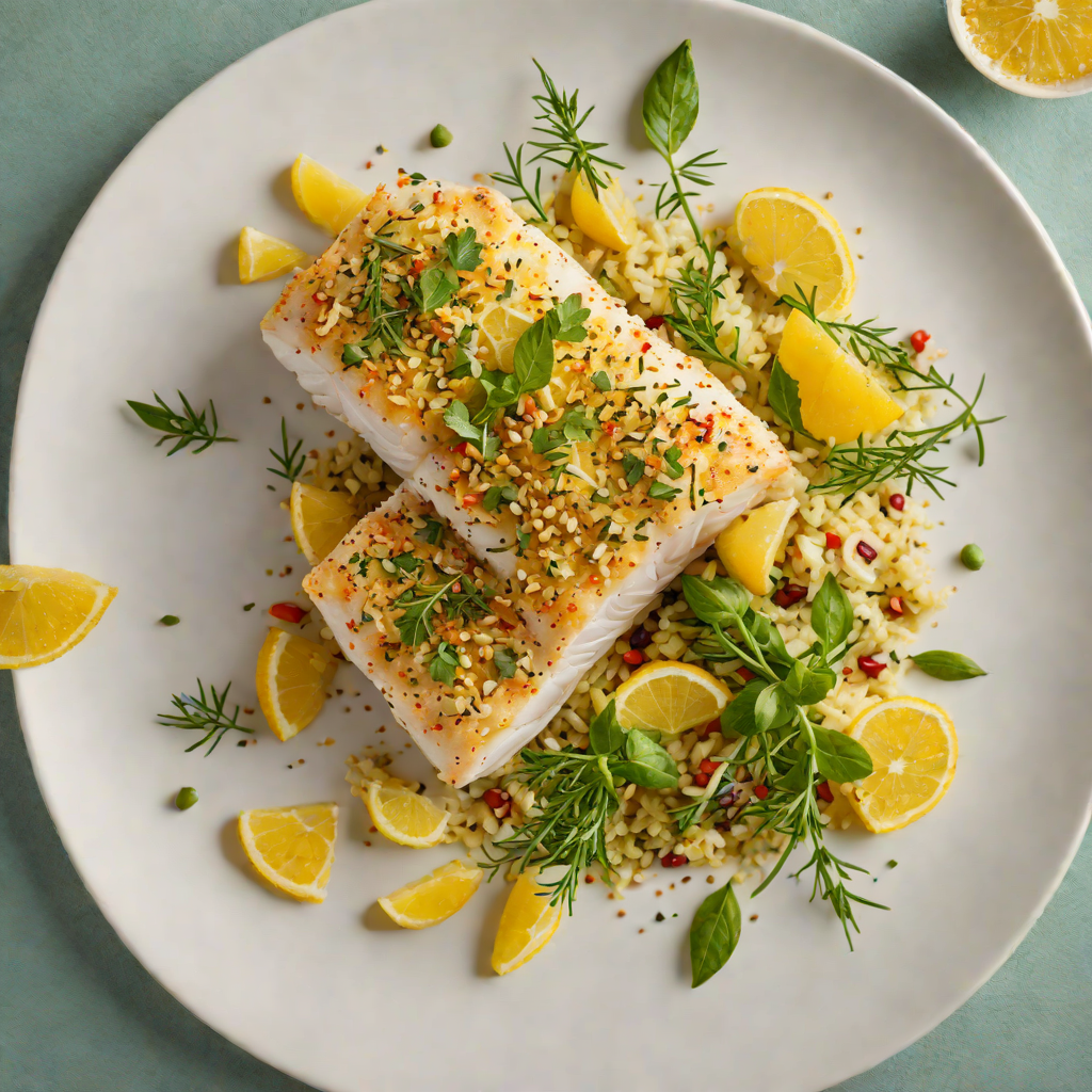 Sand and Sea Baked Cod with Citrus Herb Crust