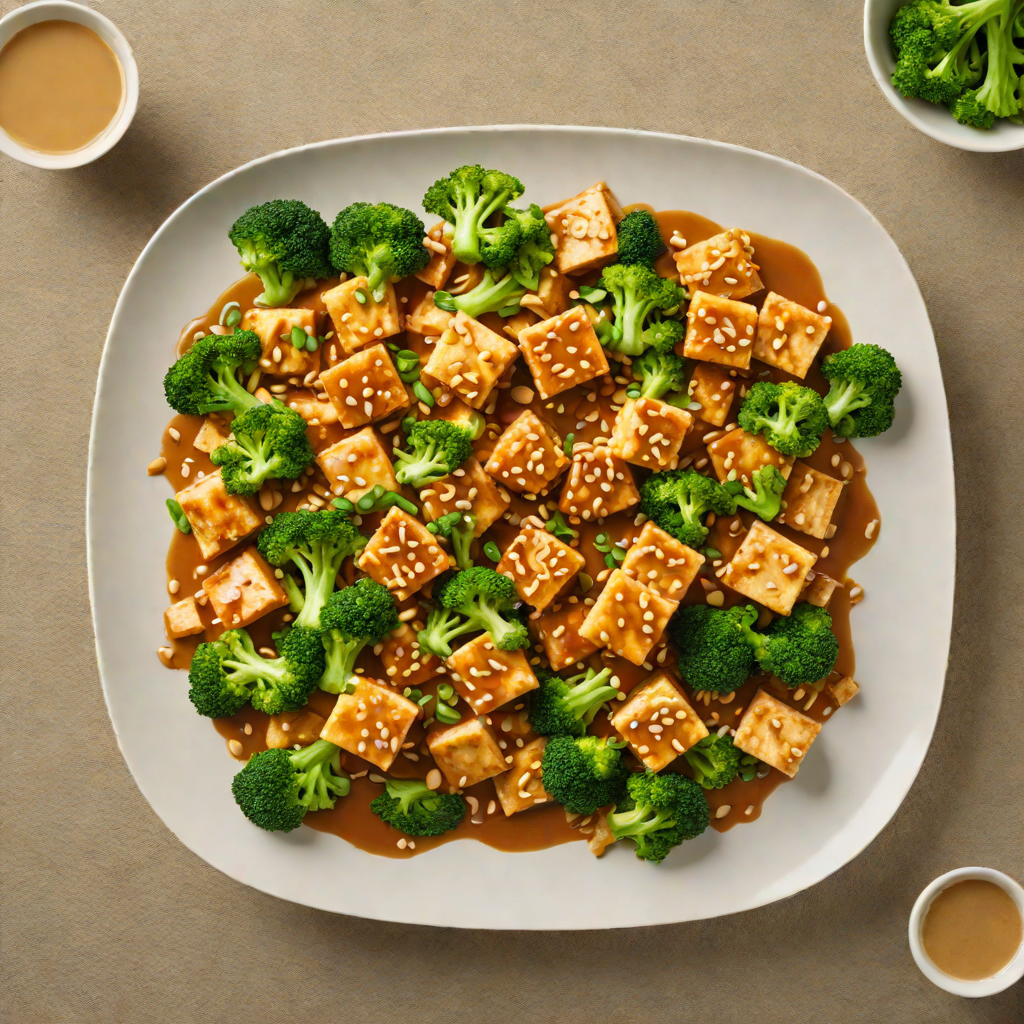Quick Stir-Fried Tofu with Broccoli and Peanut Sauce
