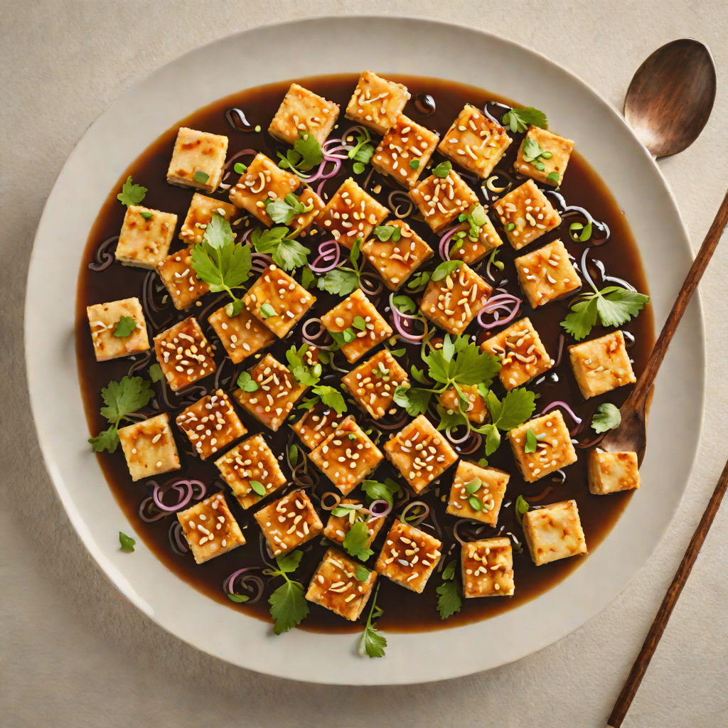 Stir-Fried Tofu with Ginger and Garlic in Soy-Ginger Sauce