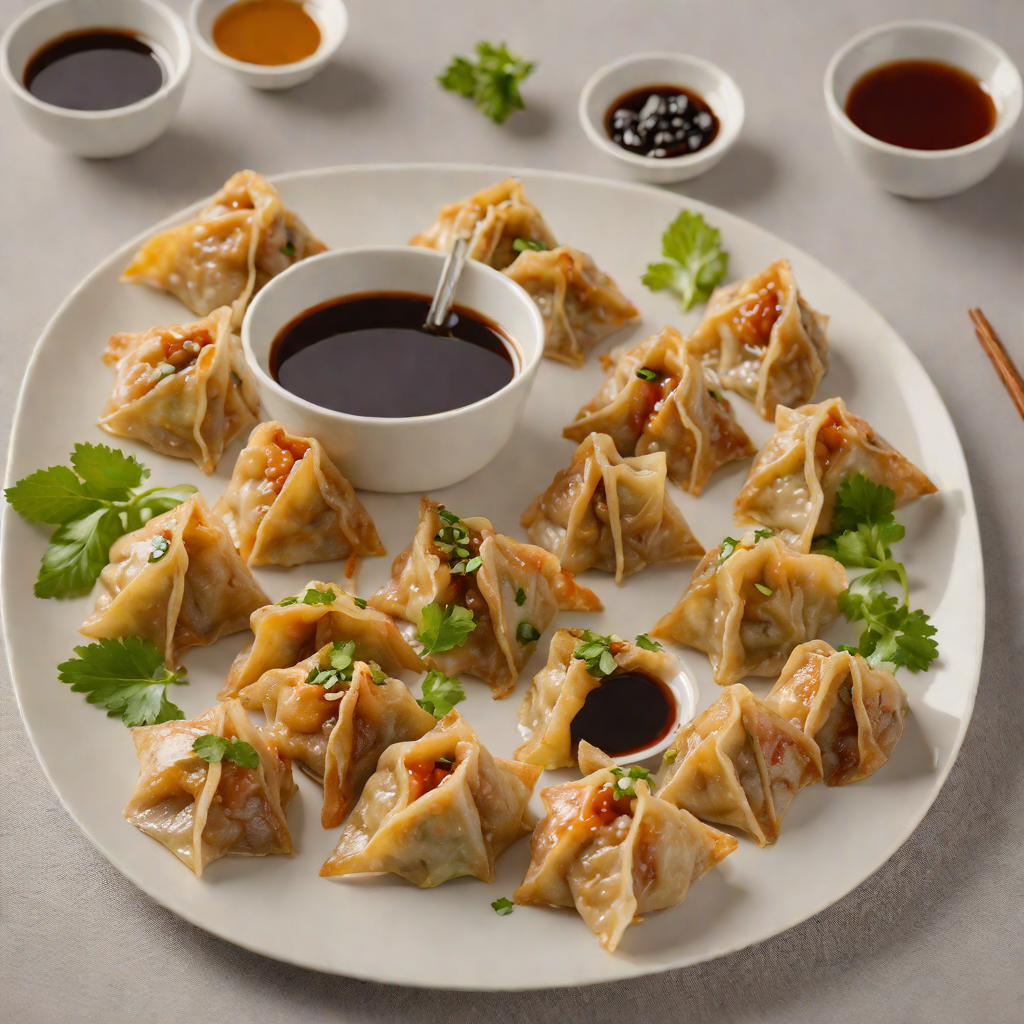 Pan-Fried Vegetable Dumplings with Ginger Soy Dipping Sauce