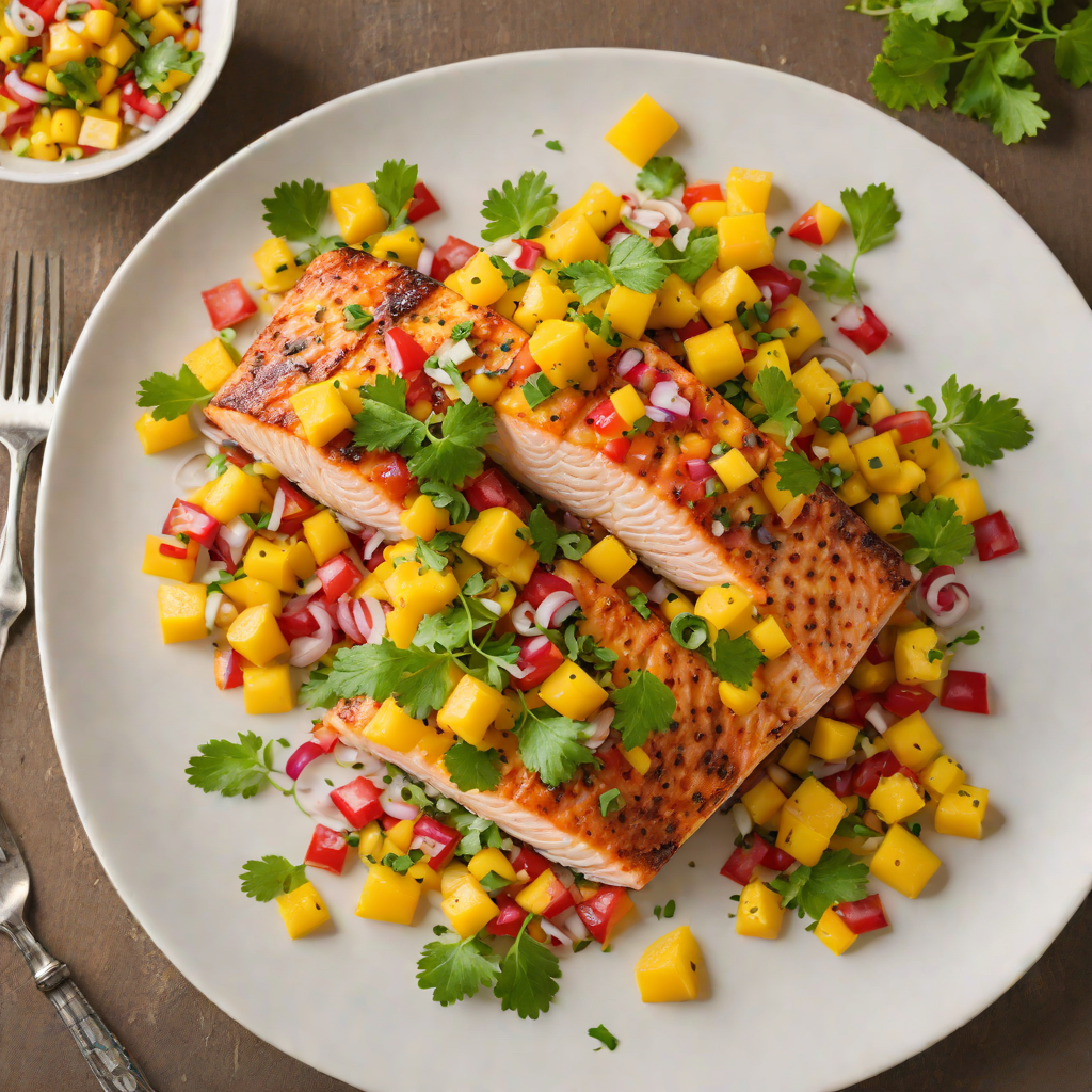 Pan-Roasted Salmon with Spicy Mango Salsa