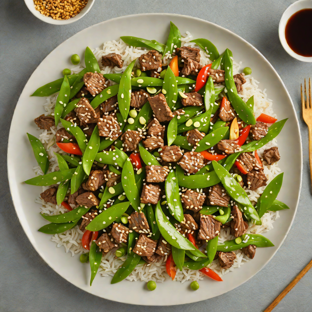 Ginger-Sesame Beef Stir Fry with Snow Peas