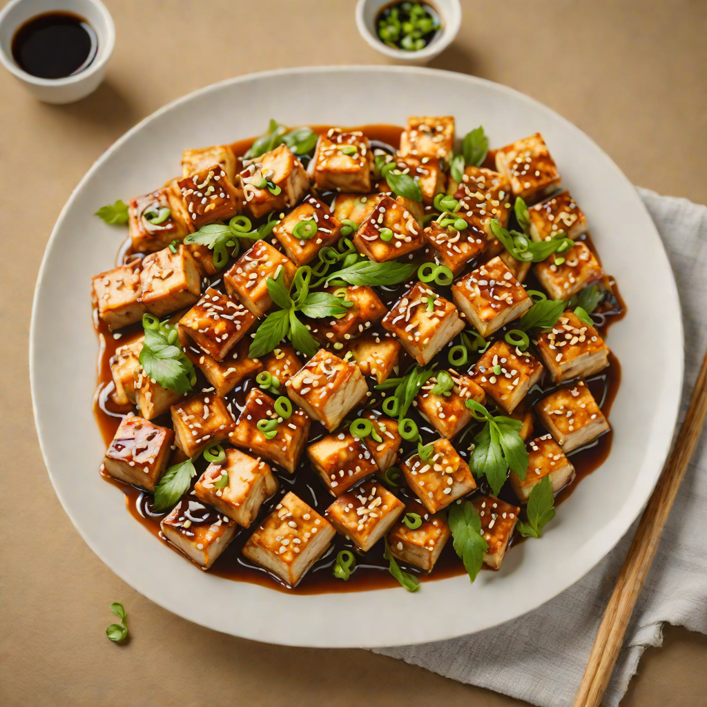 Stir-Fried Tofu with Ginger and Scallions in Spicy Soy Sauce