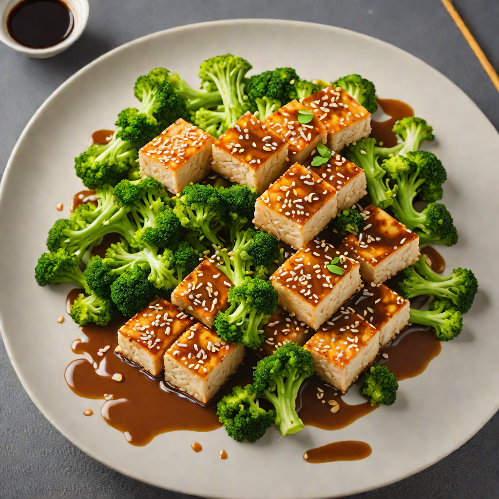 Pan-Seared Sesame Tofu with Broccoli and Ginger Soy Glaze