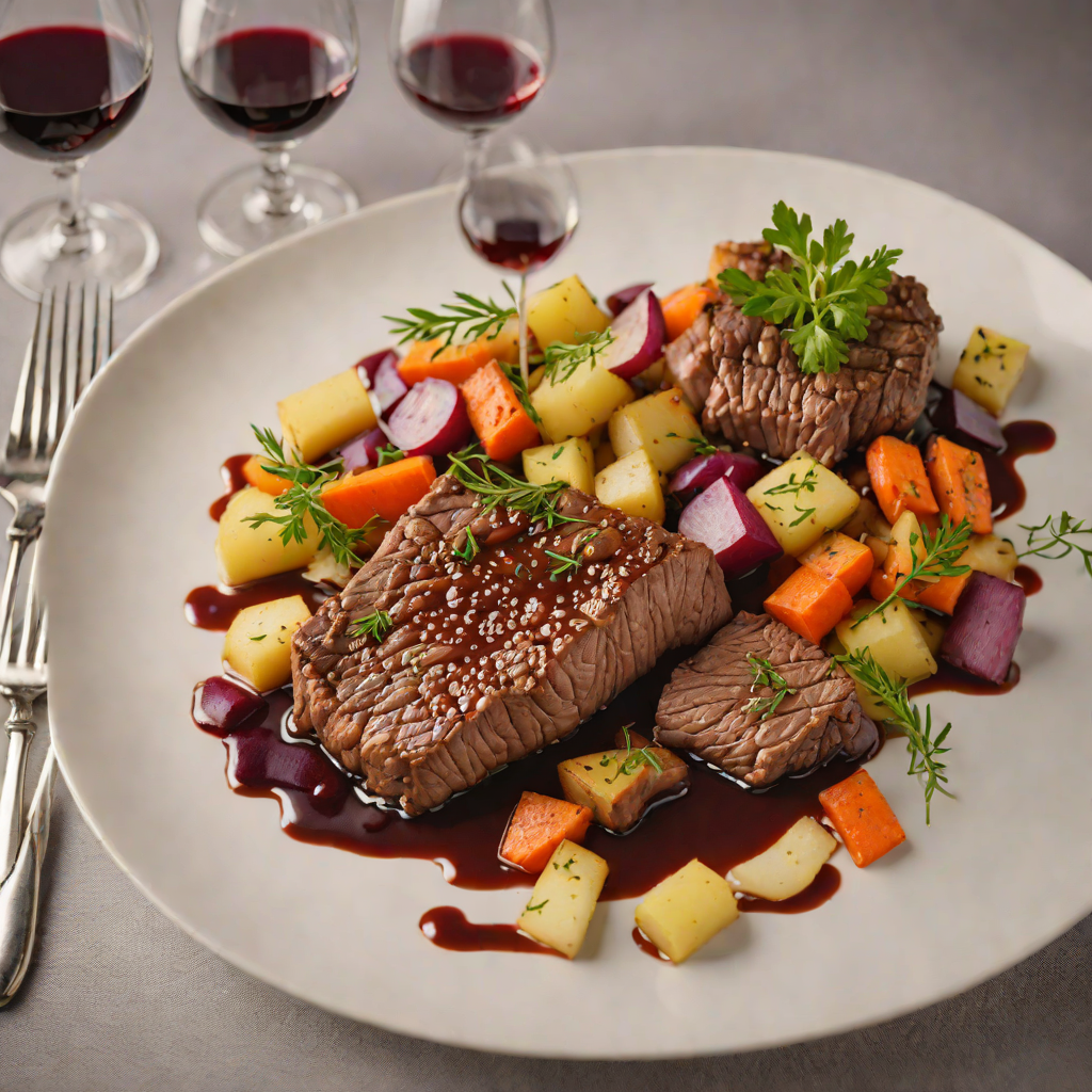 Braised Weldon Farm Beef with Root Vegetables and Red Wine