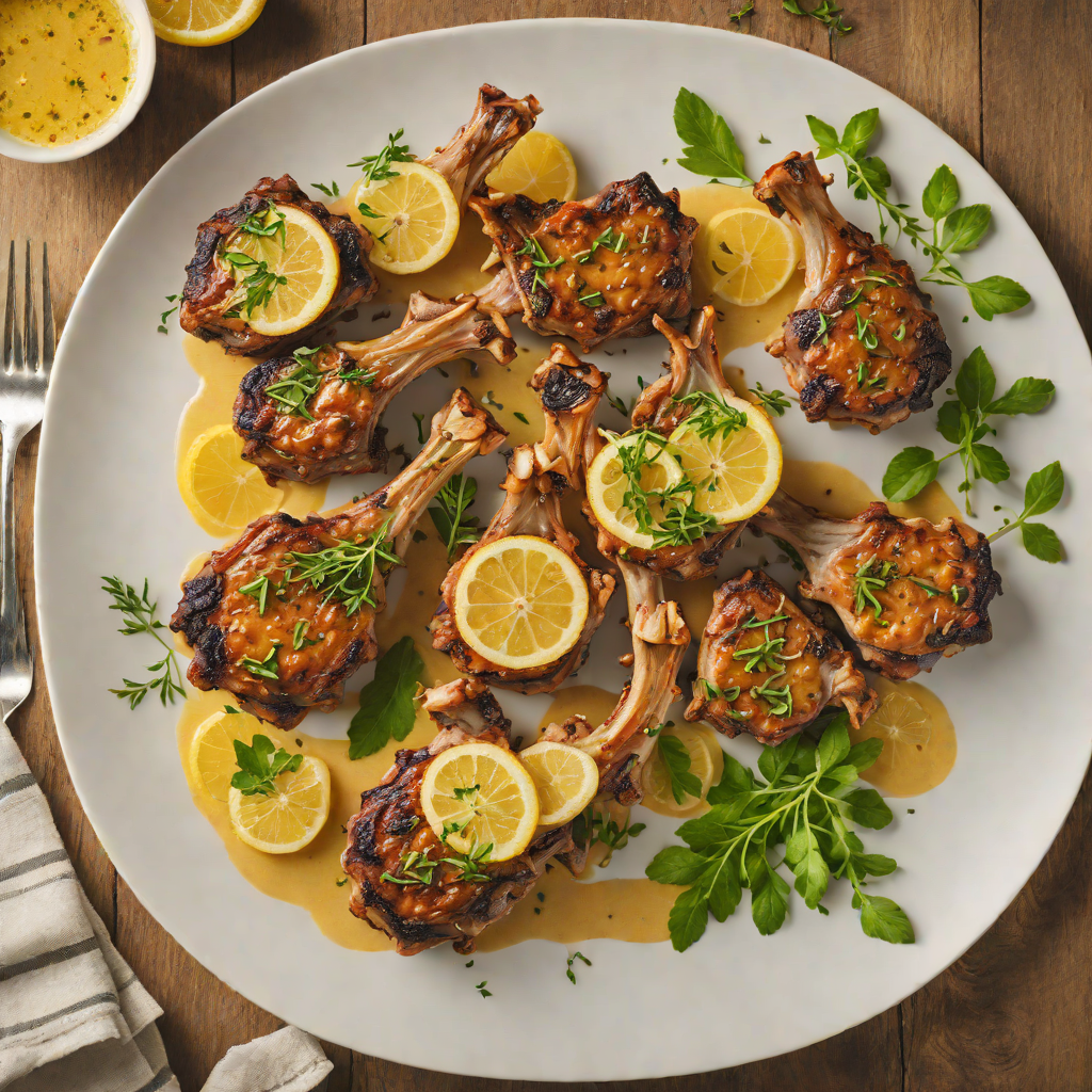 Herb-Roasted Mediterranean Lamb Chops with Garlic Lemon Sauce