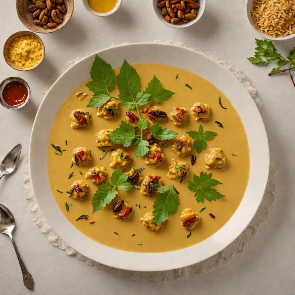 Kadhi Patra with Tamarind and Fenugreek Leaves