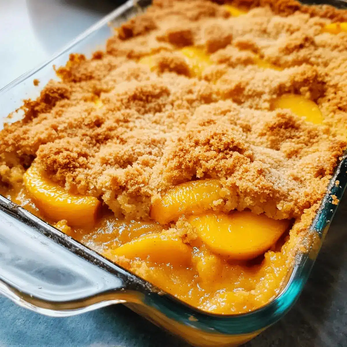 No-Bake Peach Cobbler Dump Cake