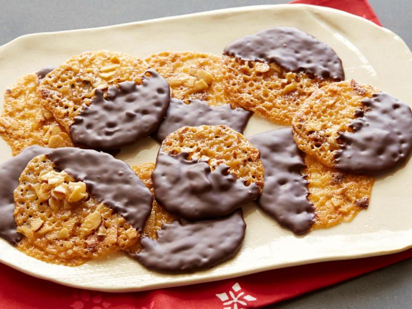 Almond Lace Tuiles with Honey Drizzle