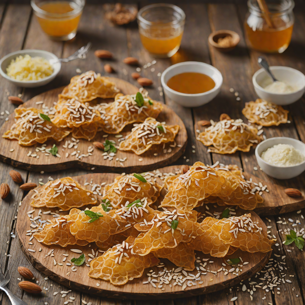 Almond Lace Tuiles with Honey Drizzle