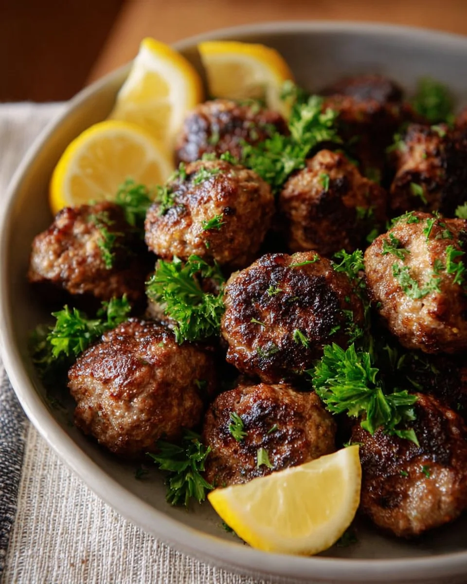 Baked Beef Keftedes with Mint and Oregano