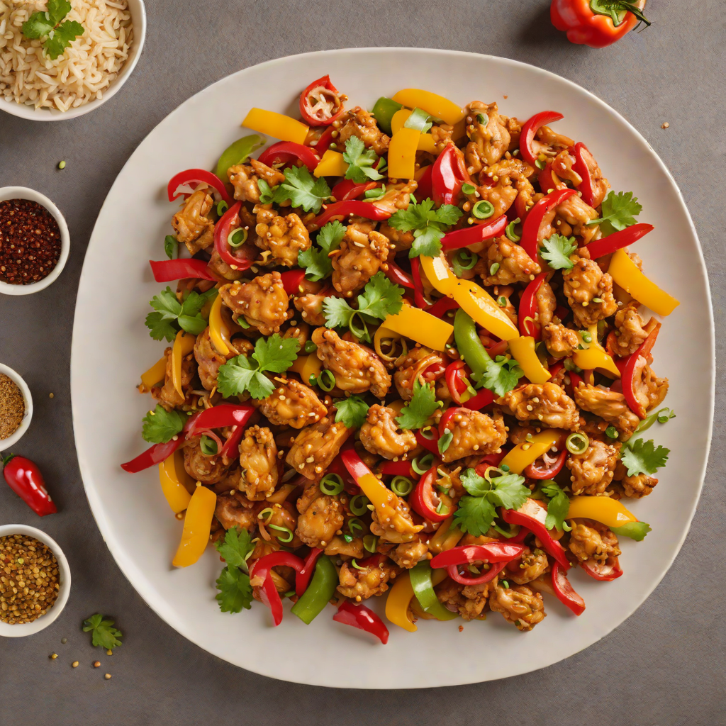 Spicy Mega Aura Stir-Fried Chicken with Bell Peppers
