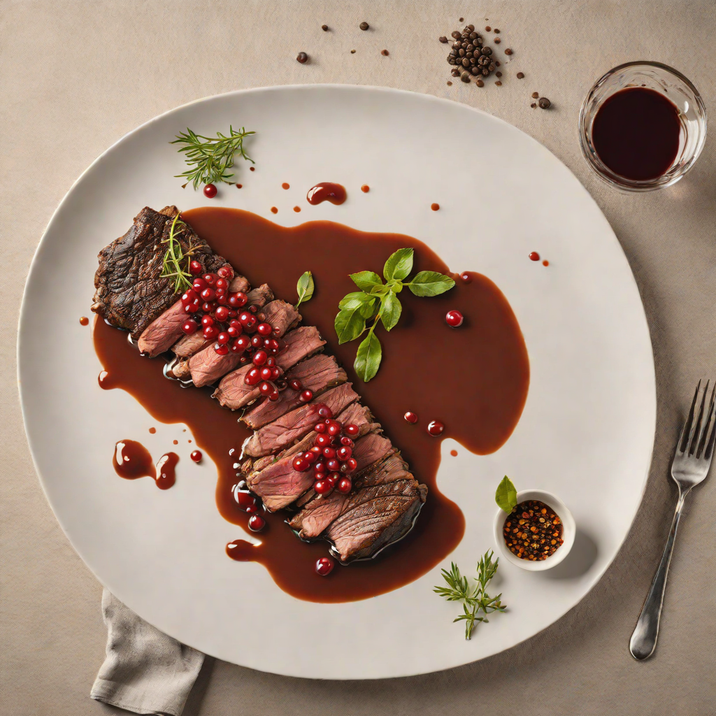Slow-Roasted Kangaroo Rump with Wattleseed Rub and Pepperberry Sauce