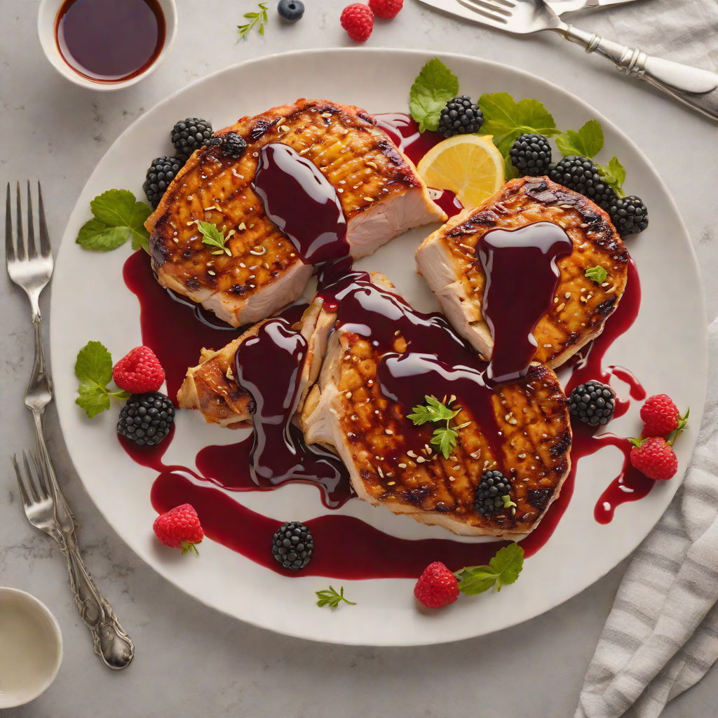 Pan-Seared Snorlax-Inspired Pork Chops with Berry Glaze