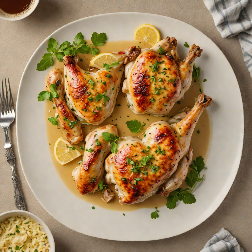 Pan-Roasted Chicken with Garlic and Lemon Butter Sauce