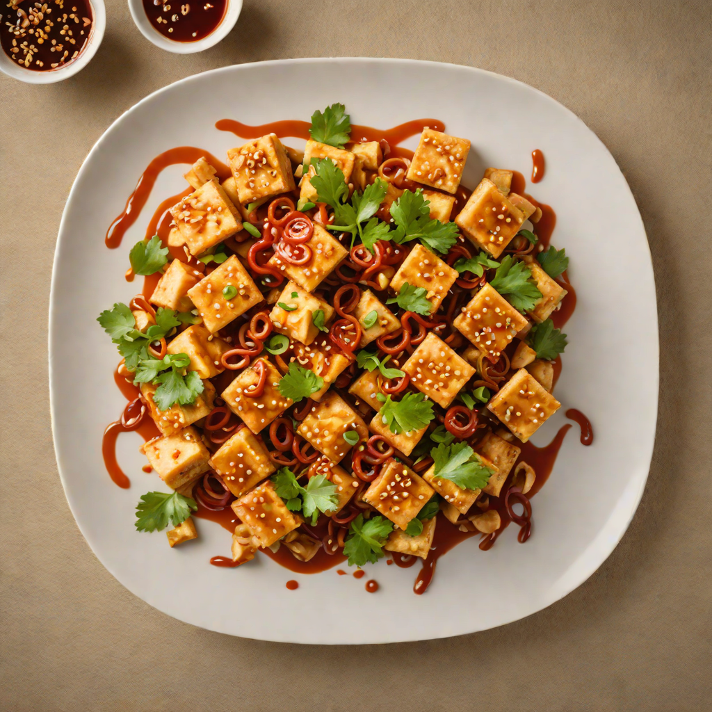 Spicy Stir-Fried Tofu with Cashew and Chili Garlic Sauce