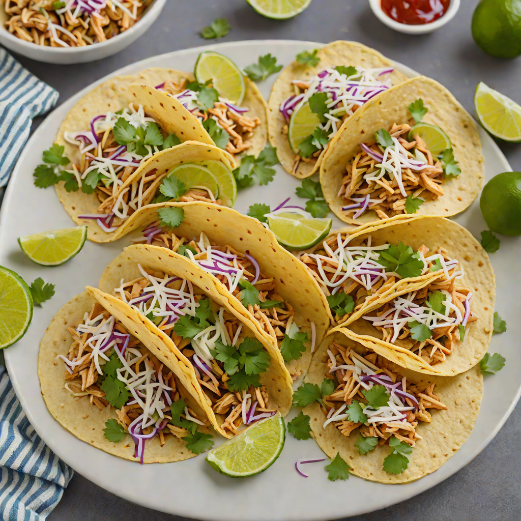 Stovetop Shredded Chicken Tacos with Cilantro Lime Slaw