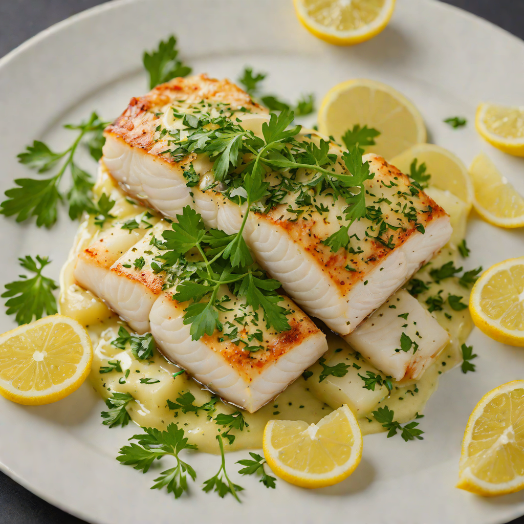 Baked Cod with Garlic-Parsley Butter and Lemon