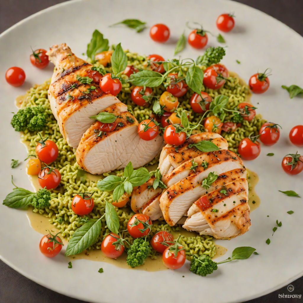 Pan-Seared Chicken with Pesto and Cherry Tomato Medley