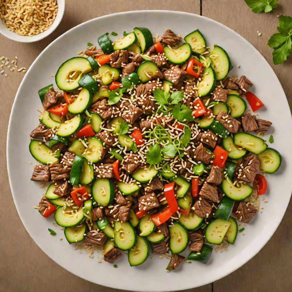 Beef and Zucchini Stir-Fry with Ginger and Sesame