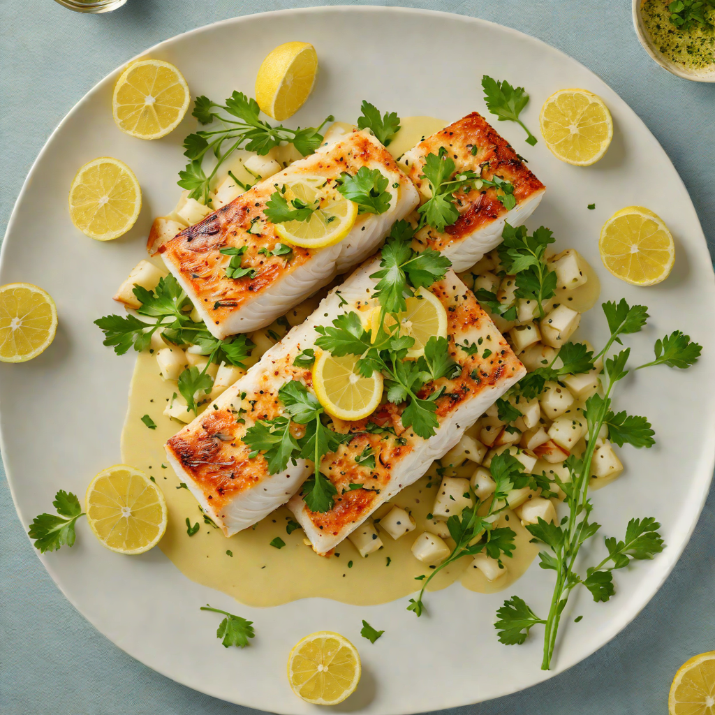 Pan-Fried Cod with Garlic Lemon Butter and Fresh Parsley