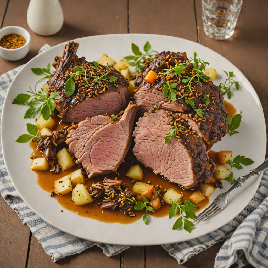 Slow-Roasted Lamb Shoulder with Wattleseed and Herb Rub