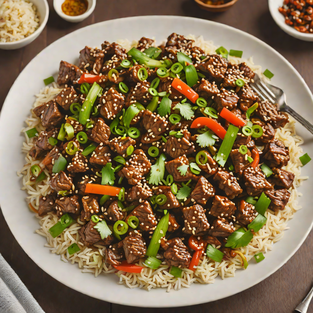 Spicy Korean-Style Stir Fry Beef with Garlic and Scallions