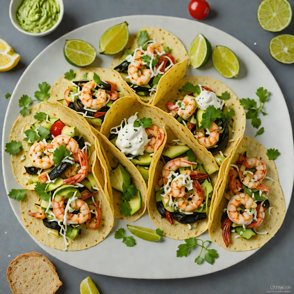 Grilled Poblano and Shrimp Tacos with Avocado Crema