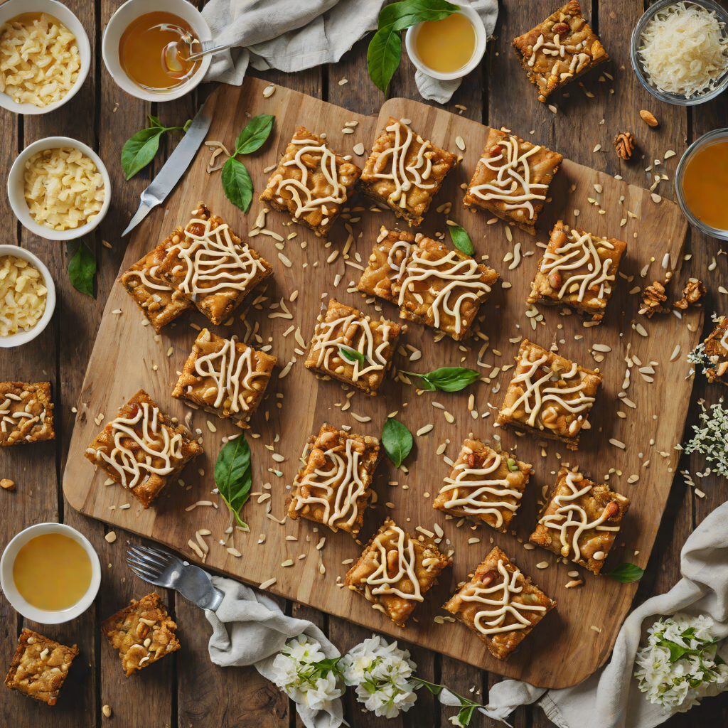 Macadamia and Wattleseed Blondies with Bush Honey Drizzle